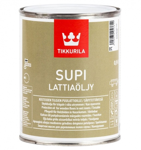 Tikkurila Supi Lattiaoljy / Супи Латиаолью масло для пола в бане и влажных помещениях