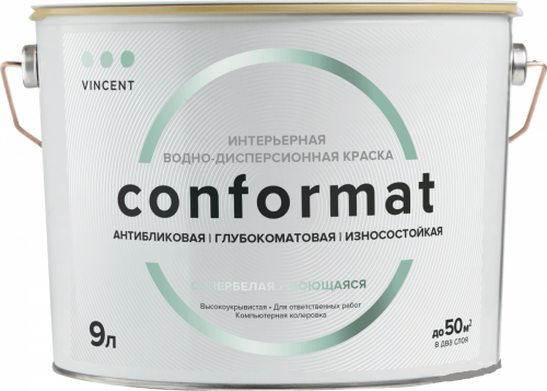 Vincent Conformat / Винсент Конформат глубокоматовая, износостойкая краска для стен и потолков