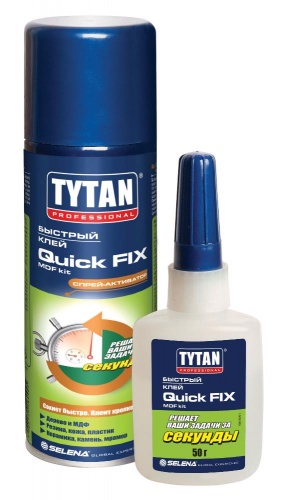 Tytan Professional / Титан двухкомпонентный цианакрилатный клей для МДФ