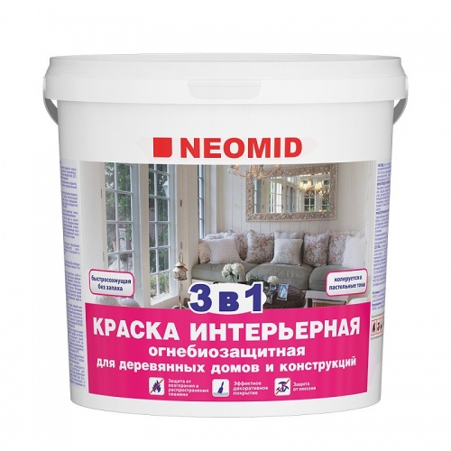 Neomid / Неомид огнезащитная краска интерьерная для древесины